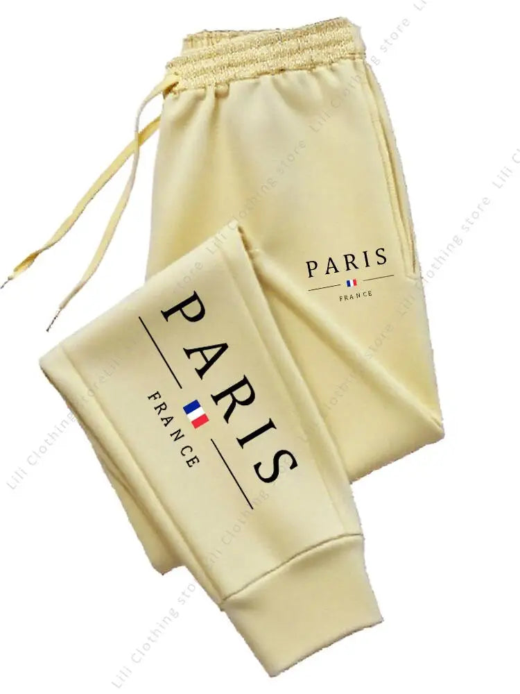 2025 New Hot Sale PARIS Jogger Pants for Women's Trousers High quality Autumn Winter Fleece Casual Sports Sweatpants Women Pants