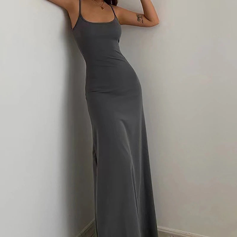 Waist-Cinched High-Waist Midi Suspender Skirt