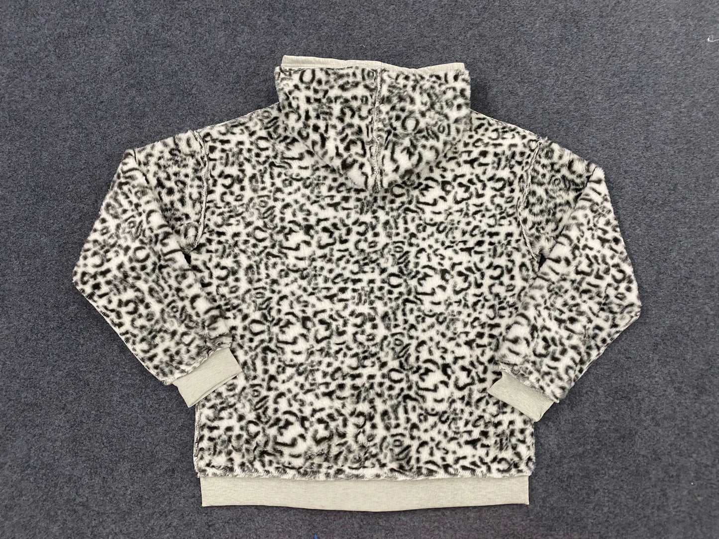 2025 new unisex hooded sweatshirt with leopard print lining pocket, loose cardigan, zipper sweatshirt, street style, double-side